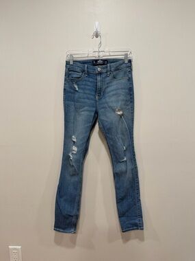 Hollister High-Rise Super Skinny Jeans Distressed Light Wash W26 L28